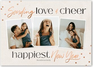 New Year's Cards: Cheerful Sentiment New Year's Card, Grey, 5X7, New Year, Standard Smooth Cardstock, Square