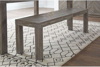 BM187647 Acacia Wood Bench with Distinctive Herringbone Inlay Design