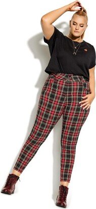 CCX | Women's Plus Size Harley Plaid Skinny Jean - red - 20W