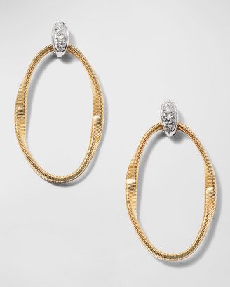 18K Gold Marrakech Onde Small Oval Loop Stud Earrings with Diamonds