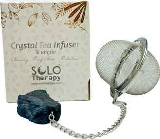 Crystal Tea Infuser, Shungite Stainless Steel Ball Mesh Strainer Filter With Extended Chain Hook