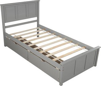 Platform Storage Bed,Twin Size Frame