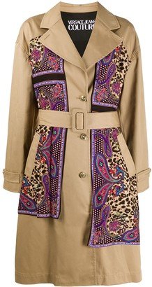 Paisley Leopard Accent Trench Coat