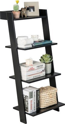 4-Tier Ladder Shelf Leaning Bookshelf withAnti-falling Baffle - See Details