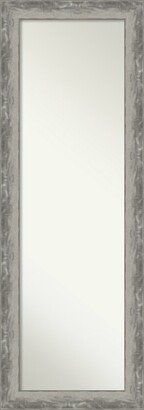 Non-Beveled Full Length On The Door Mirror - Waveline Narrow Frame - Waveline Silver Narrow - Glass Size 14 x 48