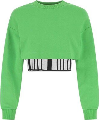 Layered Crewneck Cropped Sweatshirt