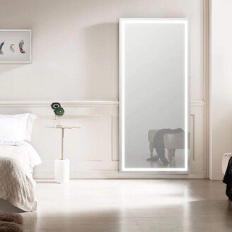 Modern Mirrors Reeva Wall Mounted Full Length Mirror with Lights, 85x40 inches LED Full Body Mirrors for Bedroom and Living Room