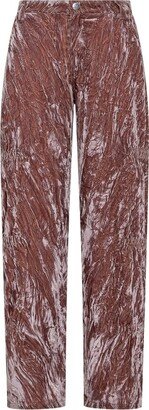 Straight-Leg Velvet Trousers-AB