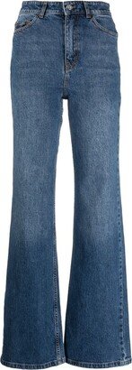 Washed Wide-Leg Denim Jeans