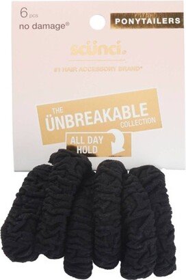 Hybrid Ponytailers Unbreakable Hair Elastics - Black - 6ct