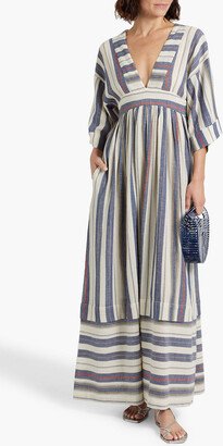 Ferrers striped cotton-blend gauze maxi dress