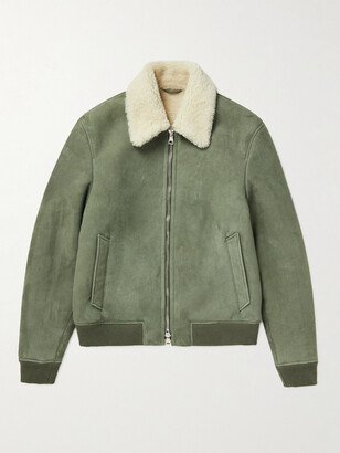 Shearling-Trimmed Suede Blouson Jacket