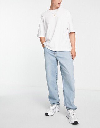 baggy jeans in light wash blue-AA