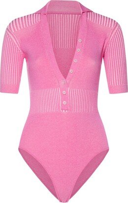 Yauco V-Neck Knitted Bodysuit-AA