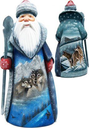 G.DeBrekht Woodcarved Hand Painted Nutcracker Santa Figurine