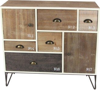 Wood and Metal 7 Drawer Buffet White/Black - Olivia & May