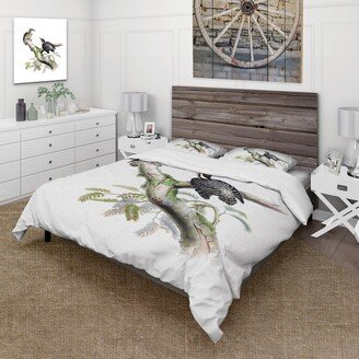 Designart 'Vintage Birds In The Wild VIII' Traditional Duvet Cover Set