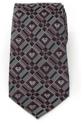 DC Comics Superman Geometric Gray Silk Tie