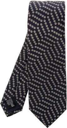 Zigzag-Printed Satin Finish Tie