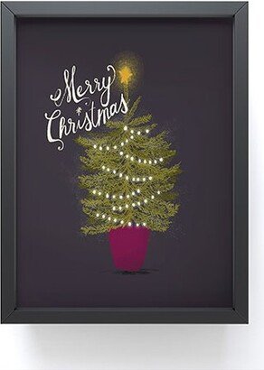 Joy Laforme Merry Christmas Little Tree Black Framed Mini Art Print