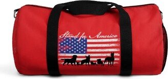 Dog is Good Stand for America Red Duffel Bag, Officially Licensed and Produced in the USA