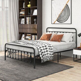 AOOLIVE Metal Bed Frame Queen Size Platform No Box Spring Needed