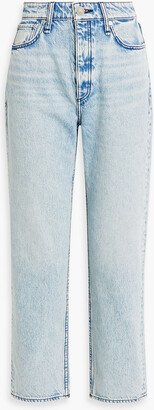 Alex cropped acid wash high-rise straight-leg jeans