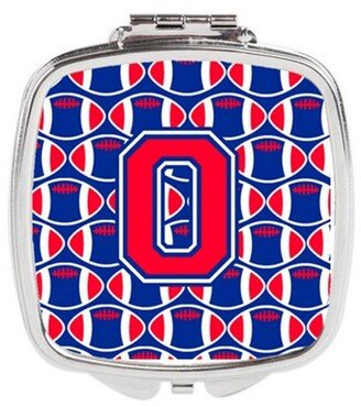 CJ1076-OSCM Letter O Football Harvard Crimson & Yale Blue Compact Mirror