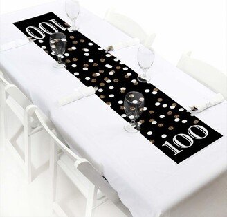 Big Dot of Happiness Adult 100th Birthday - Gold - Petite Birthday Party Paper Table Runner - 12 x 60 inches