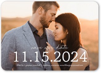 Save The Date Cards: The Big Date Save The Date, White, 5X7, Signature Smooth Cardstock, Rounded
