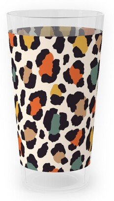 Outdoor Pint Glasses: Colored Leopard Print - Mulit Outdoor Pint Glass, Multicolor