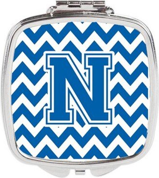 CJ1056-NSCM Letter N Chevron Blue & White Compact Mirror