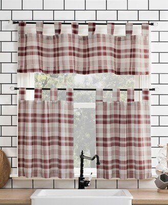 No. 918 Blair Farmhouse Plaid 52 x 36 Semi-Sheer Kitchen Curtain Set