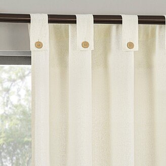 Boulder Cotton Blend Button Semi-Sheer Tab Top Curtain Panel