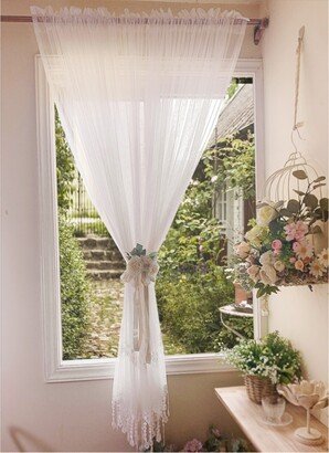 White Sheer Frill Curtain Lace Shabby Fairy Tale Fantasy Dreamy Decorative Girl Room Wedding Decoration