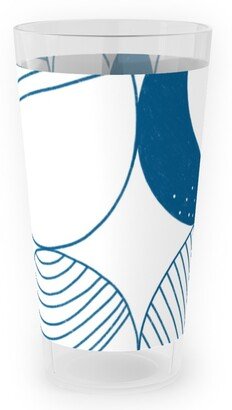 Outdoor Pint Glasses: Abstract Moon - Blue Outdoor Pint Glass, Blue