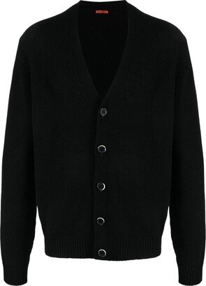 long-sleeve wool-blend V-neck cardigan