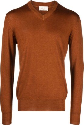 V-neck virgin wool jumper-AO