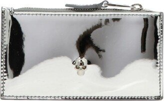 Skull Embellished Zipped Wallet