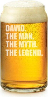 The Man Myth Legend 16 Oz Beer Can Glass