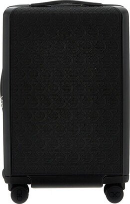 Gancio Embossed Pattern Zipped Luggage