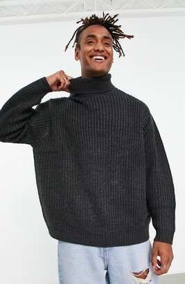 Oversize Turtleneck Fisherman Sweater