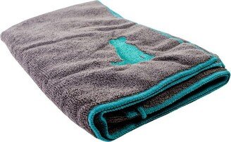 American Pet Supplies Quick Drying Microfiber Dog Bath Towel with Dog Silhouette