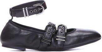 Maverick Buckle-Detailed Ballerina Shoes