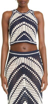 Chintz Cotton Crochet Crop Top