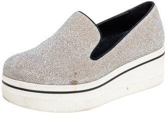 Grey Glitter Platform Sneakers Size 35