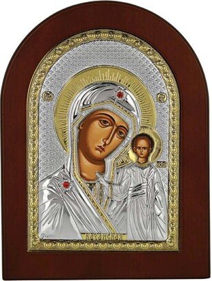 Blessed Virgin Mary Of Kazan With Jesus Christ - Theotokos Greek Orthodox Catholic Christian Byzantine-Silver Icon