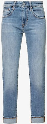 Womens 15 Years Lagune Ex-Boyfriend Tapered-leg Mid-rise Cotton-blend Jeans