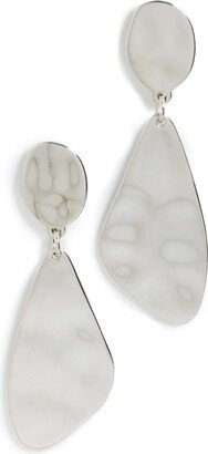 Women's Polished Silver Drop Post Earrings