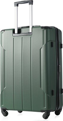 EDWINRAY 24 Lightweight Single Suitcase Hardshell Expandable Spinner Luggage, Green